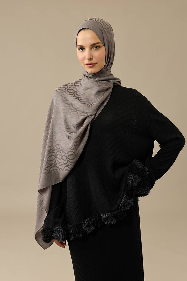 Tassel Flower Black Knitted Short Blouse