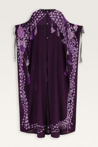 Püskül Noor Mürdüm Krep İpek Abaya