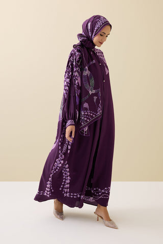 Püskül Noor Mürdüm Krep İpek Abaya