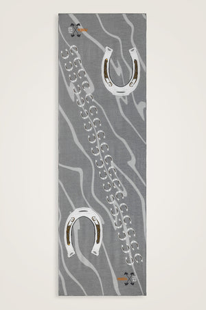 Wind Trace Grey Crepe Silk Scarf