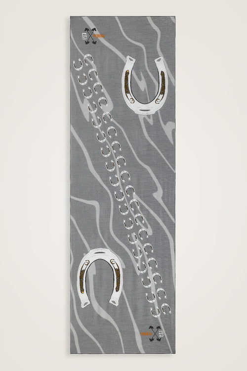 Wind Trace Grey Crepe Silk Scarf