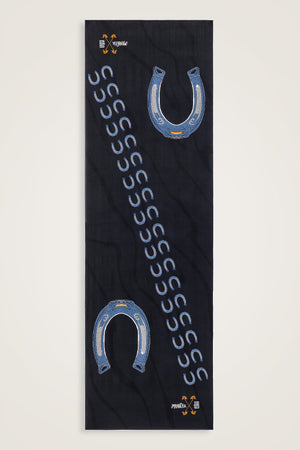 Wind Trace Black Crepe Silk Scarf