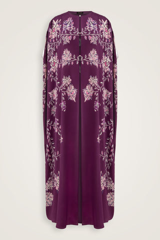 Şakayık Mürdüm İpek Abaya