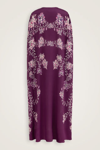 Şakayık Mürdüm İpek Abaya