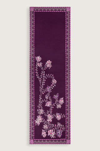 Şakayık Mürdüm Krep İpek Abaya Şalı 70x210