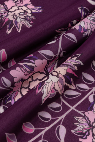 Şakayık Mürdüm Krep İpek Abaya Şalı 70x210