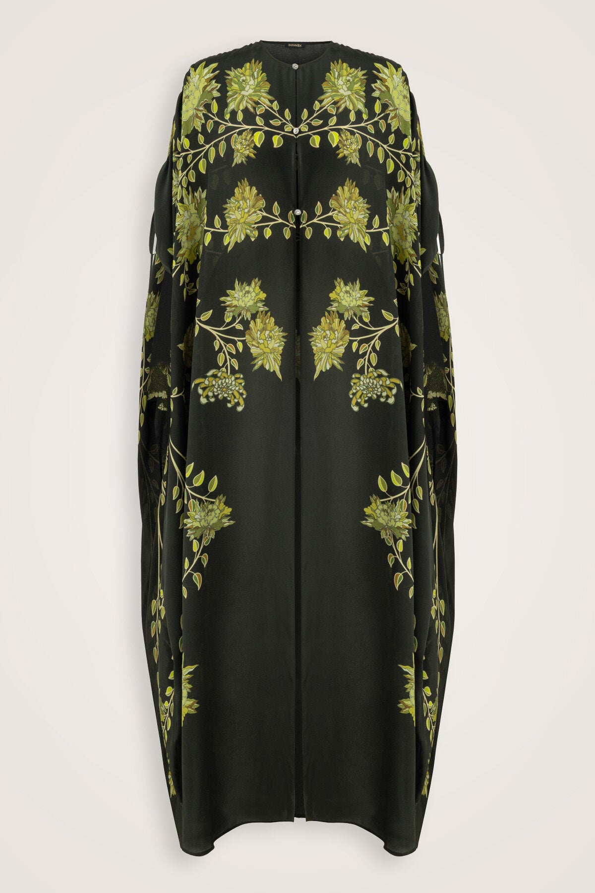 Şakayık Yeşil İpek Abaya