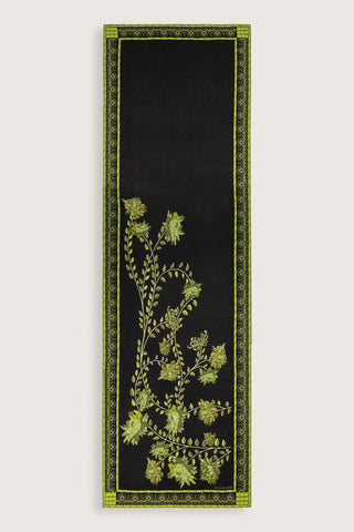 Şakayık Yeşil Krep İpek Abaya Şalı 70x210