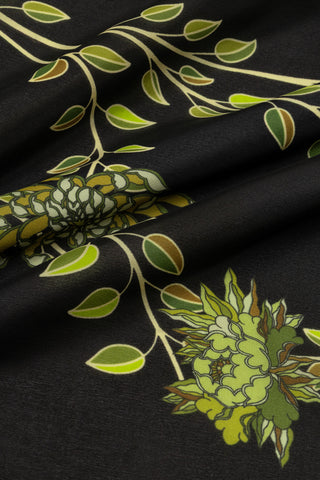 Şakayık Yeşil Krep İpek Abaya Şalı 70x210