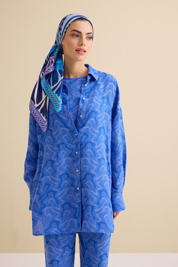 Saxon Linen Jacquard Shirt