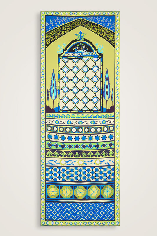 Saray Bahçesi Yeşil Pamuk İpek Şal 80x210