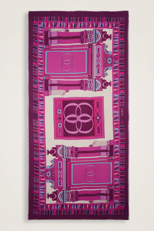 Palace Gate Fuchsia Wool Silk Shawl