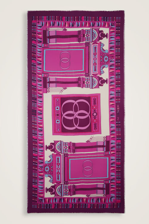 Palace Gate Fuchsia Wool Silk Shawl