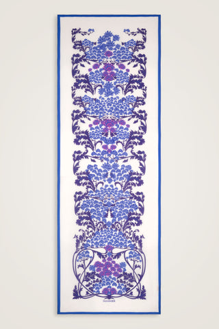 Şark Çiçeği Mor Floş Pamuk Şal 70x210