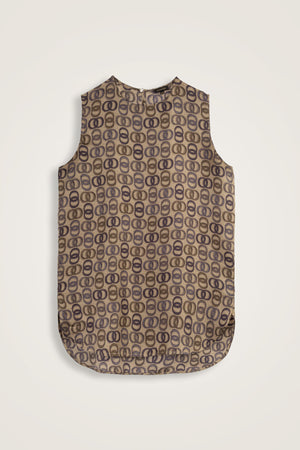 Twist Gold Silk Tank Top