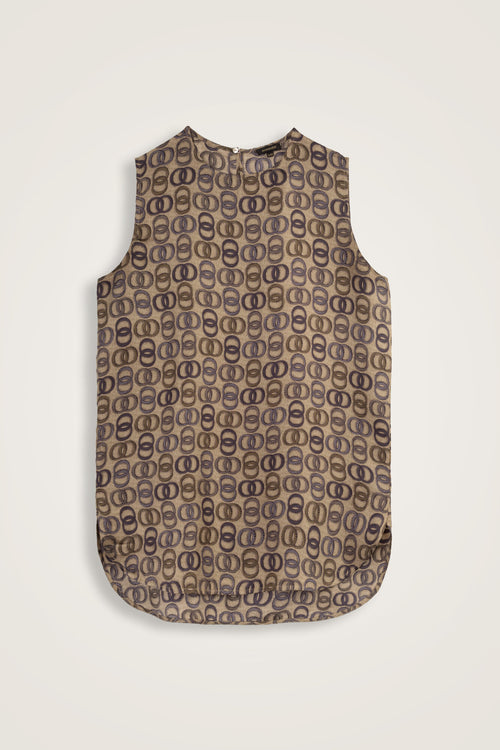 Twist Gold Silk Tank Top