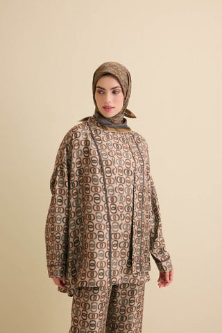 Sarma Noor Altın İpek Kısa Kimono