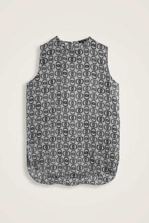 Twist Gray Silk Tank Top