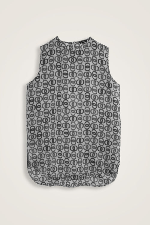 Twist Gray Silk Tank Top