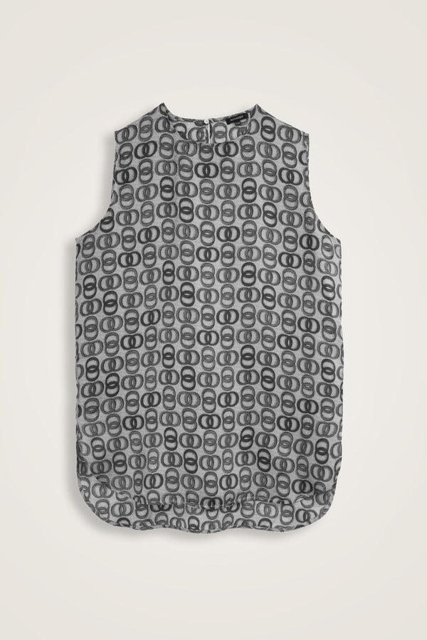 Twist Gray Silk Tank Top