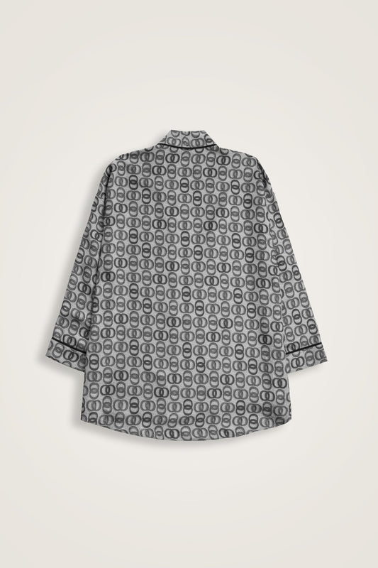 Sarma Noor Gri İpek Kısa Kimono