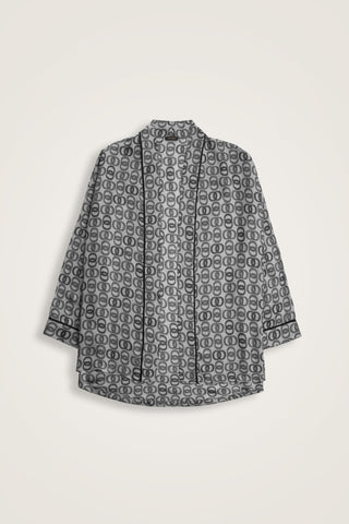 Sarma Noor Gri İpek Kısa Kimono