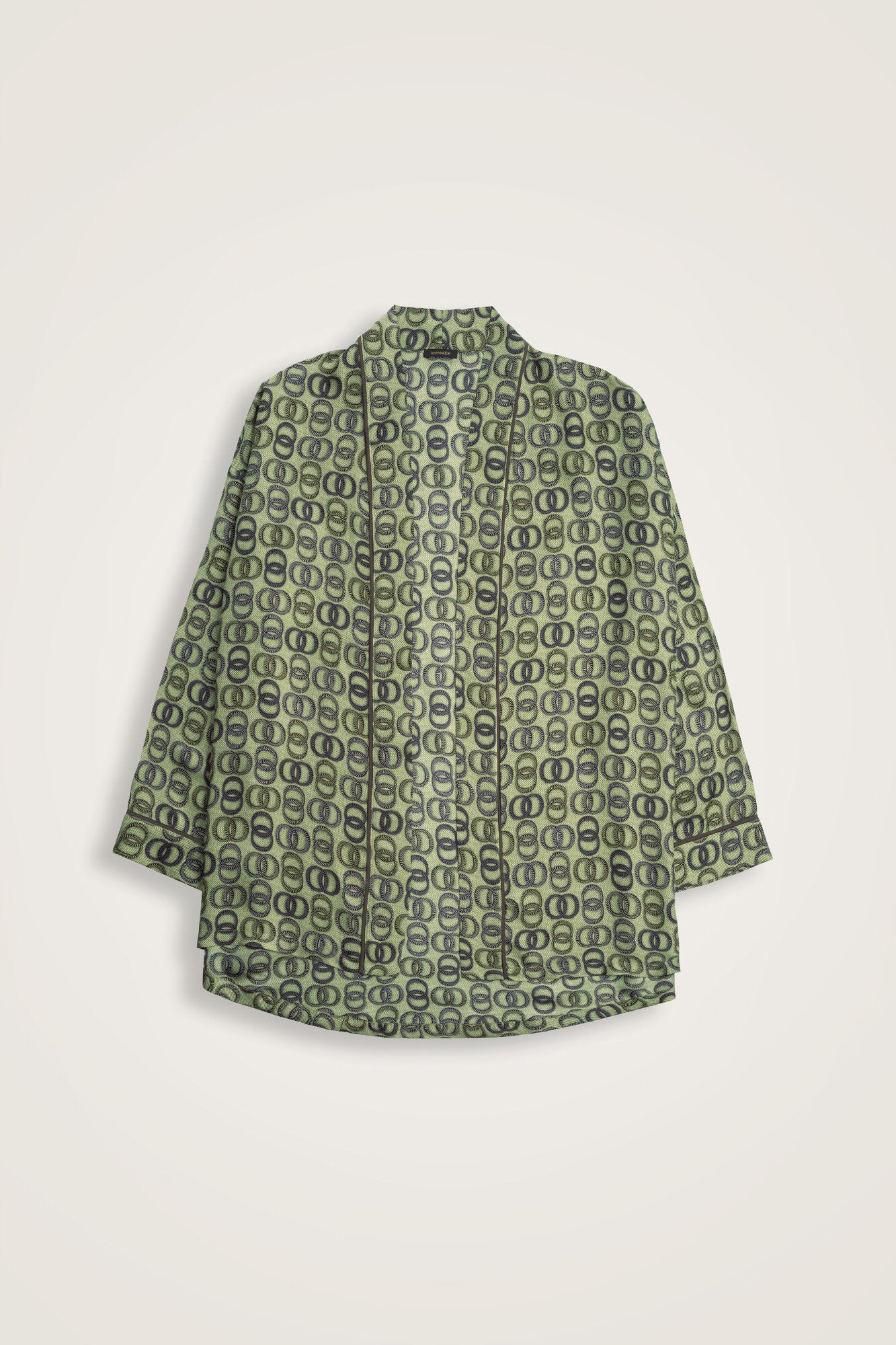 Sarma Noor Haki İpek Kısa Kimono