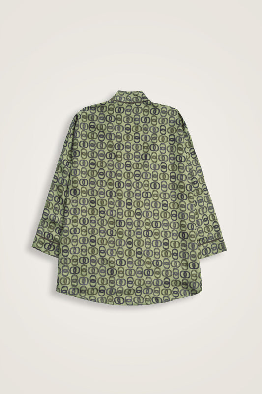 Sarma Noor Haki İpek Kısa Kimono