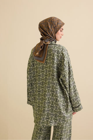 Sarma Noor Haki İpek Kısa Kimono