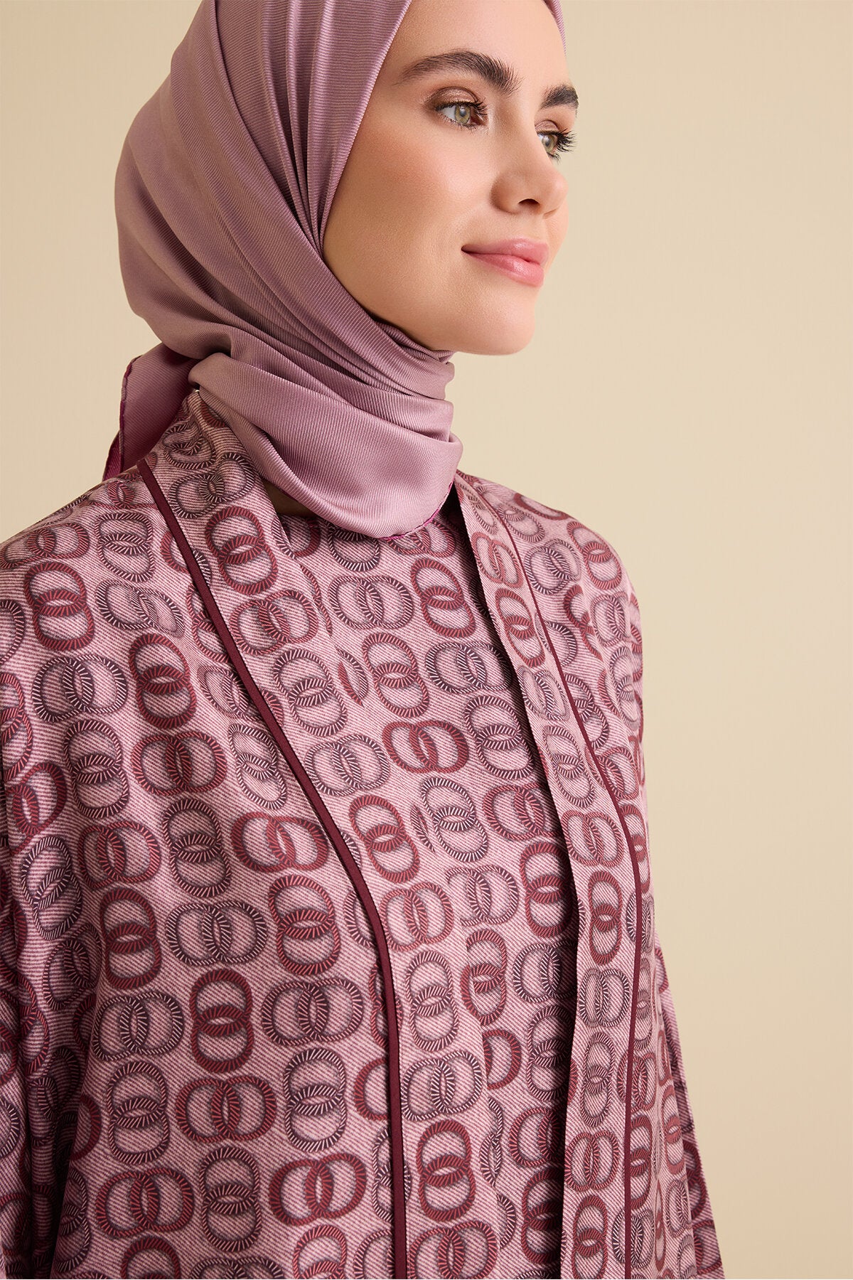 Sarma Noor Mercan İpek Kısa Kimono