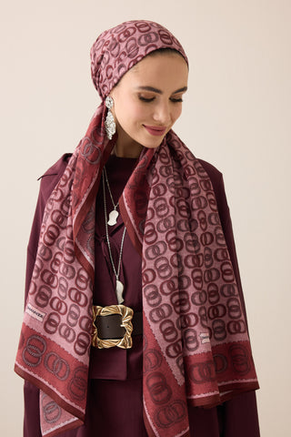 Sarma Noor Mercan Pamuk Floş Şal 70x210