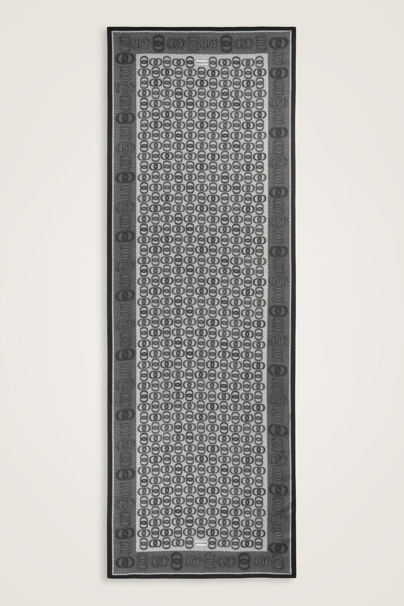 Sarma Noor Siyah-Beyaz Pamuk Floş Şal 70x210