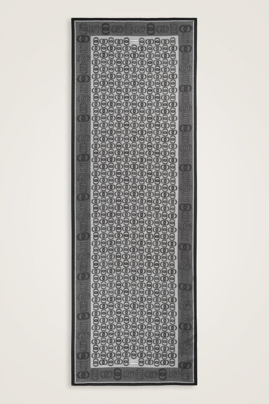 Sarma Noor Siyah-Beyaz Pamuk Floş Şal 70x210
