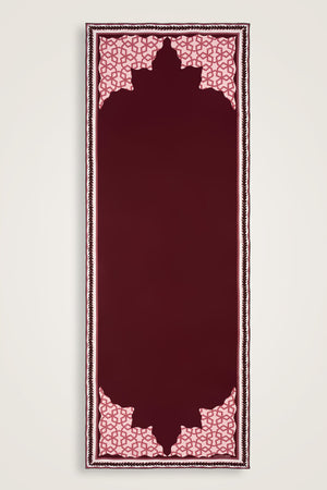 Eight Tulip Silk Shawl Burgundy