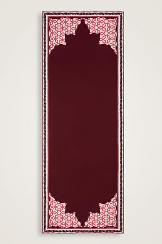 Sekiz Lale Bordo Krep İpek Şal 70x200