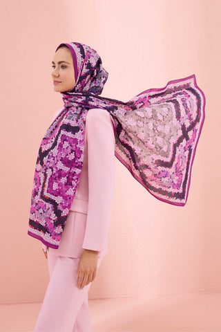 Selçuk Güneşi Mor Pamuk Şal 70x210