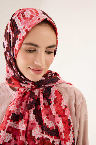 Selçuk Güneşi Pembe Pamuk Şal 70x210
