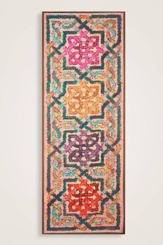 Selçuk Güneşi Turuncu-Mor Pamuk Şal 70x210