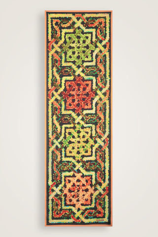 Selçuk Güneşi Turuncu-Yeşil Pamuk Şal 70x210
