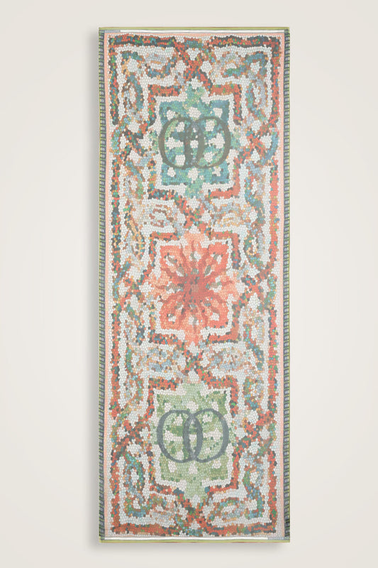 Selçuk Güneşi Yeşil Krep İpek Şal 80x210