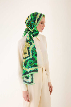 Selcuk Sun Green Cotton Shawl