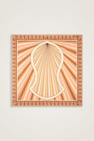 Beloved's Footprint Cream-Beige Twill Silk Scarf