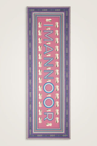 Sevgili'nin Ayak İzi Pembe-Mor Pamuk İpek Şal 83x203