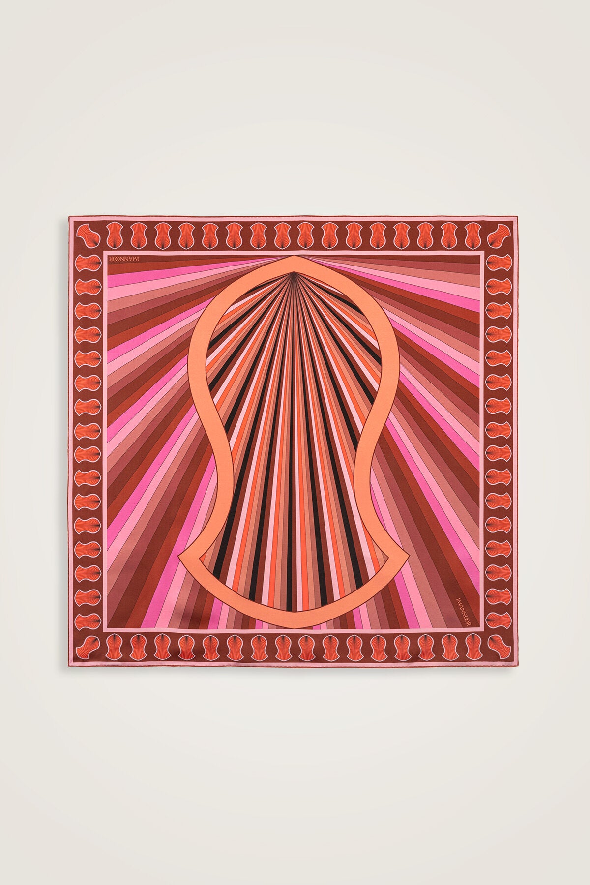 Sevgili'nin Ayak İzi Taba-Pembe Tivil İpek Eşarp 90x90