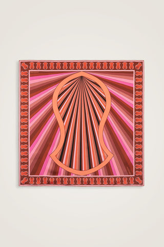 Sevgili'nin Ayak İzi Taba-Pembe Tivil İpek Eşarp 90x90