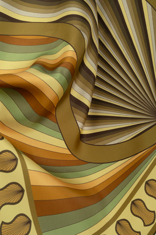 Sevgili'nin Ayak İzi Yeşil Tivil İpek Eşarp 90x90