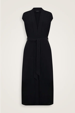 Black Three Thread Long Vest