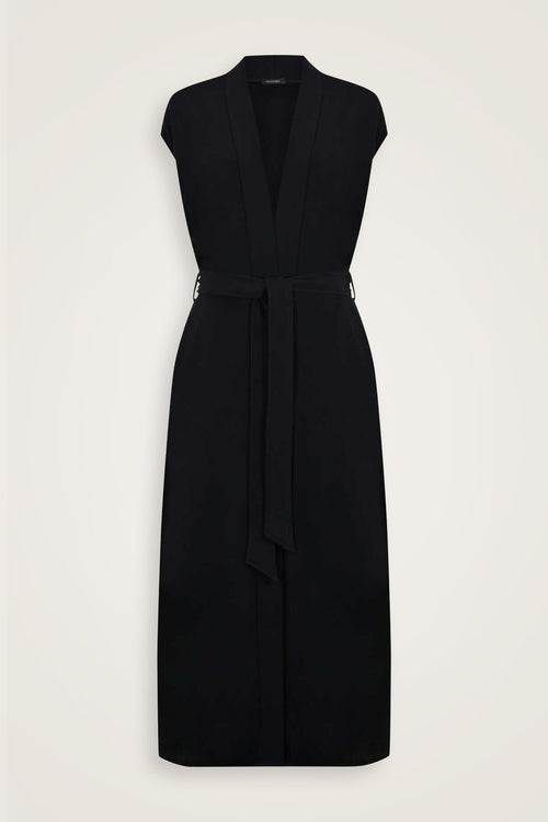 Black Three Thread Long Vest