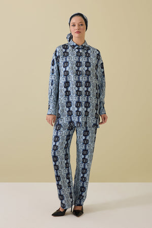 Stepup Blue Silk Pajama Pants