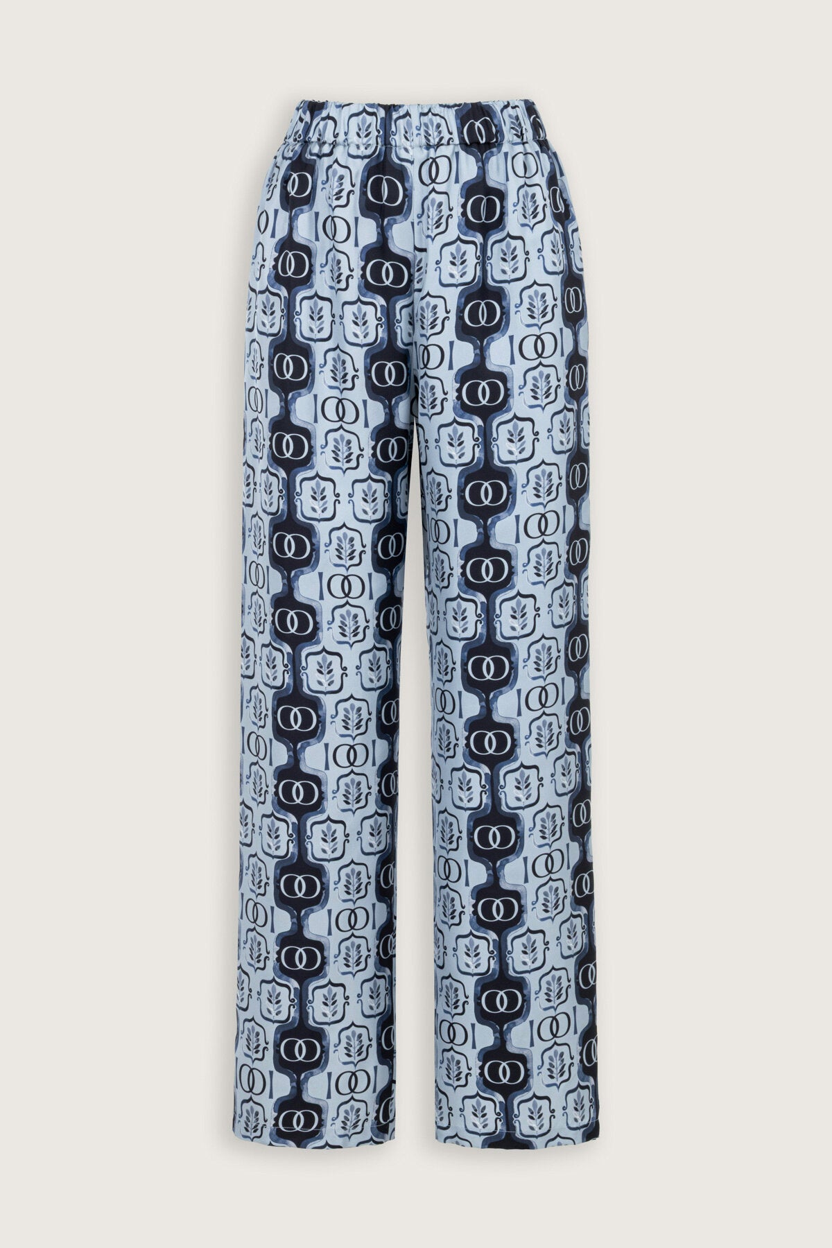 Girdap Mavi Tivil İpek Pantolon Pijama